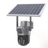 Outdoor Solar Powered Double Lens 4G Low Consumption Wifi Camera Waterproof Wireless High Definition Full Color Surveillance 64G