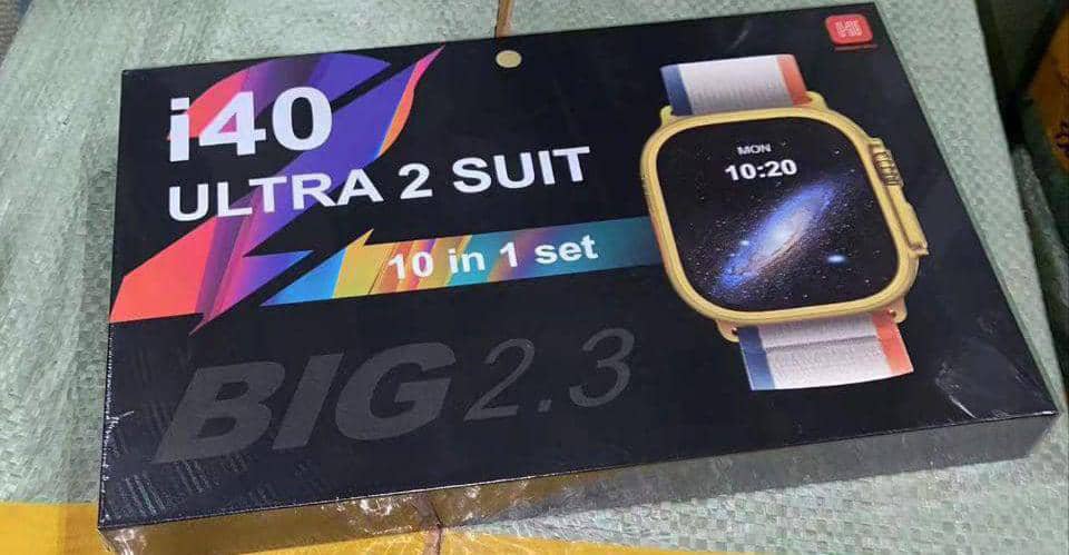 i40 Ultra 2 suit smart watch 10 strap (Gold)