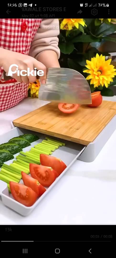 Cutting board with drawer