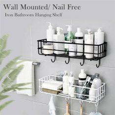 Bathroom shelf with hook
