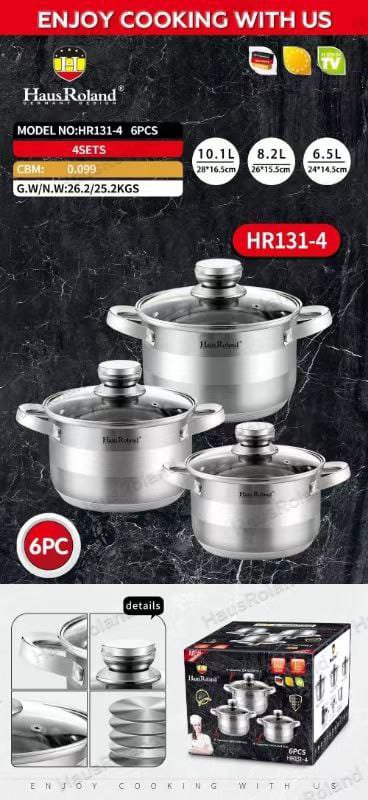 HausRoland Mirror polished aluminium pot 24cm, 26cm, 28cm