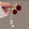 Red rose cherry hair clip